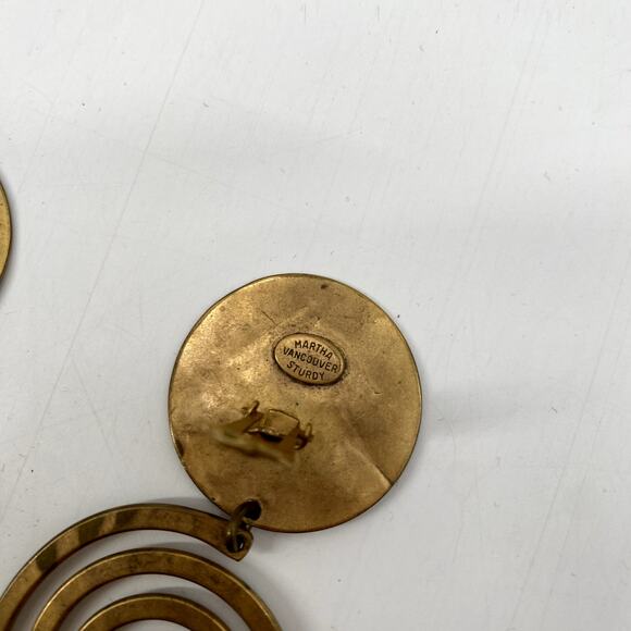 Vintage Martha Vancouver Sturdy Gold Clip On Earrings - Picture 4 of 4